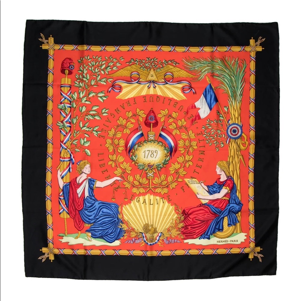 HERMÈS
Republique Francaise Liberte Egalite Fraternite Silk Scarf